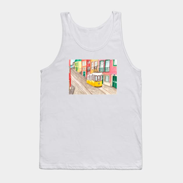 Lisbon - Elevador da Bica Tank Top by Claudia-Brueggen